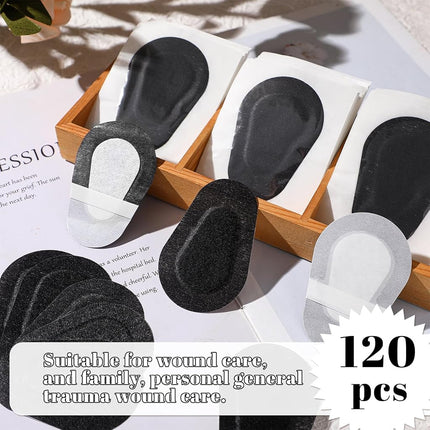 120 Pcs Adhesive Eye Patches, Eye Patches for Adults Eye Pad Disposable Eyepatch Latex Free Adhesive Bandages for Baby Kids (Black,3 x 2 Inch)