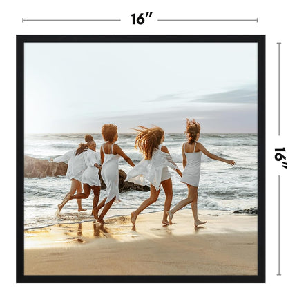 Americanflat 16x16 Picture Frame in Black - Thin Border Photo Frame with Plexiglass Cover and Hanging Hardware Included - Square Picture Frame for Wall