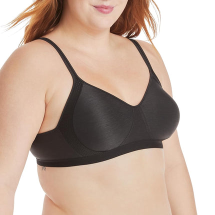 Hanes Women's X-Temp Foam Wirefree Bra, Black, L