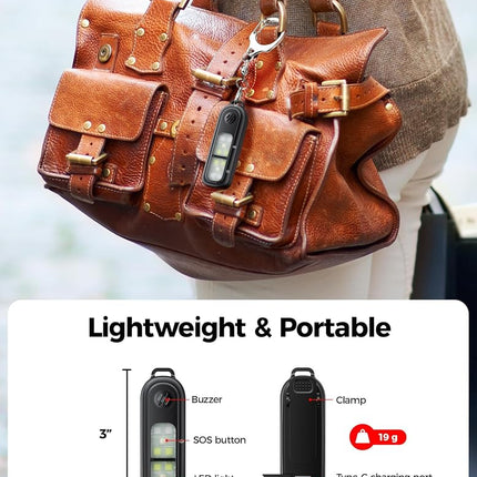 Personal Safety Alarm for Women, gliship Loud 130DB Siren self Defense Keychain with 3 Colors LED Strobe Safety Lights Rechargeable Taillight Clip On Alarm for Running Women Men Children Elderly