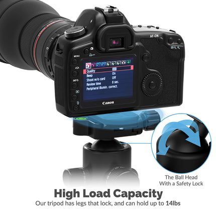 Sabrent 69 Inch Carbon Fiber Tripod With 360 Degree Camera Mount (TP-CF69)