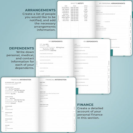 Clever Fox End of Life Planner – Final Arrangements Organizer for Beneficiary, Will Preparation, Last Wishes & Funeral Planning, A4 (Dark Teal)