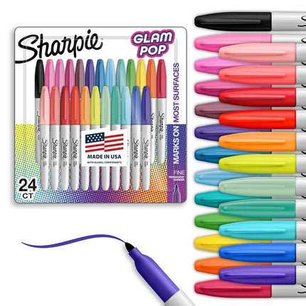Sharpie Glam Pop Permanent Markers, Fine Point, As
