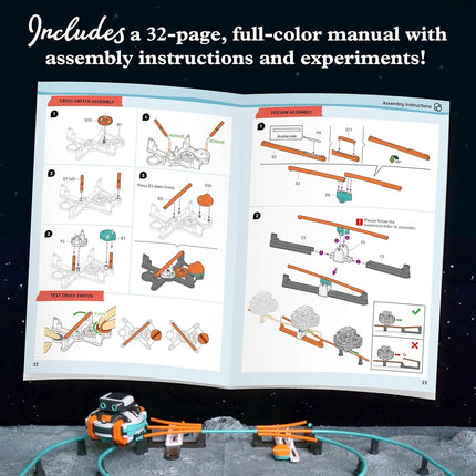 Thames & Kosmos RoboRails STEM Kit, Construct a Reconfigurable Robot Monorail System with Splitters, Cross Switch, Seesaw Mechanism, Modern-Day Model Train Set, Explore Physics & Gyroscopic Forces