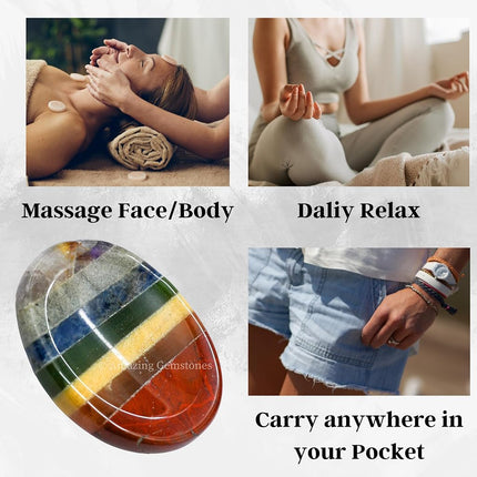 Amazing Gemstone Aquamarine Worry Stone Crystals and Healing Stones - Worry Stones for Stress Relief Gift - Piedra Crystal Fidget for Meditation, Relaxation - Unique Stocking Stuffers & Birthday Gifts