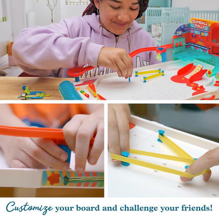 Thames & Kosmos Pinball Machine Maker STEM Experiment Kit, Build a Reconfigurable Pinball Machine, Use Gumballs to Play, Explore Physics, Force, Motion, Gravity, Simple Machines, Gumballs Included