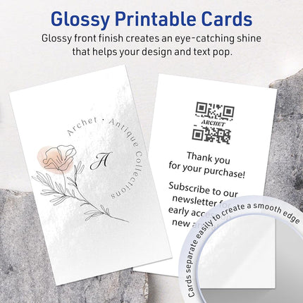Avery Printable Rectangle Cards, Sure Feed Technology, 3" x 5", Glossy White Cardstock, Laser/Inkjet Printable, 150 Total, Great for Indexing FIles and Recipes
