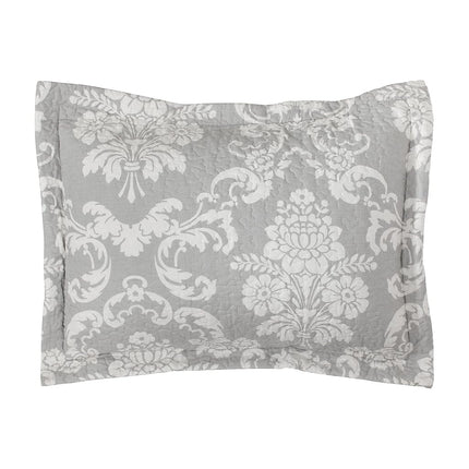 Laura Ashley Cotton Reversible Bedding with Matching Shams, Lightweight Home Decor Ideal for All Seasons, Venetia Grey, Twin Quilt