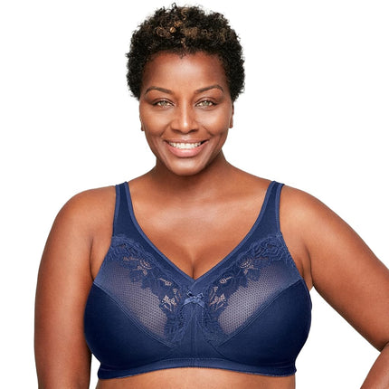 Glamorise MagicLift Minimizer Wirefree Bra 1003 (Women's & Women's Plus) Blue