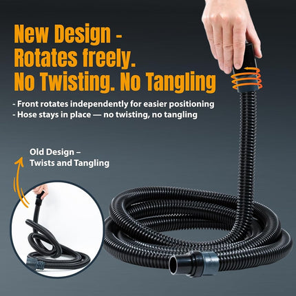 POWERTEC 70356 10 ft. Vacuum Hose Dust Collection Kit for Woodworking Power Tools, Wet/Dry Work Shop Vacuums, Miter Saw and Table Saw