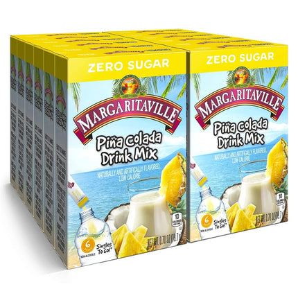Margaritaville Singles To Go Water Drink Mix - Pina Colada Flavored, Non-Alcoholic Powder Sticks (12 Boxes with 6 Packets Each - 72 Total Servings)