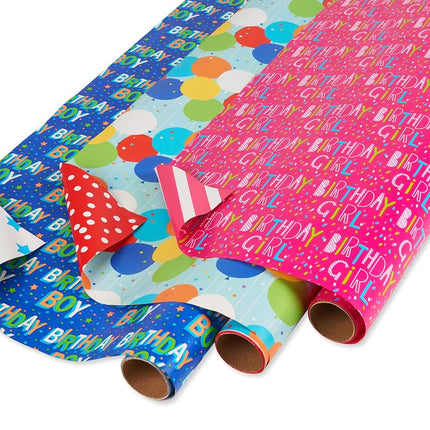 American Greetings Reversible Birthday Wrapping Pa