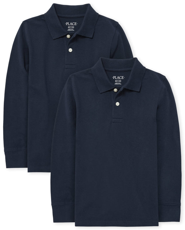 The Children's Place Boys Uniform Long Sleeve Piqu