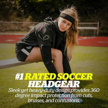 Storelli ExoShield Head Guard, Military-Grade Head Protection, Foam Padding Headband, Official Headgear of US Club Soccer, Black, Size 4