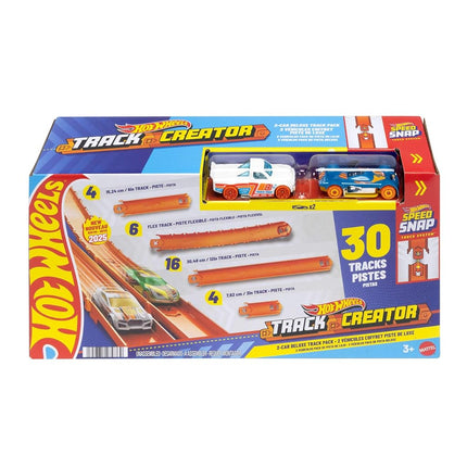 Hot Wheels Track Creator Deluxe Pack & 2 Toy Cars