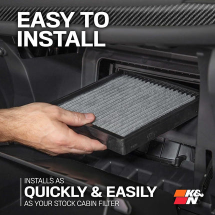Filtro de aire de cabina K&N compatible con Hyundai, Kia (VF2007), blanco