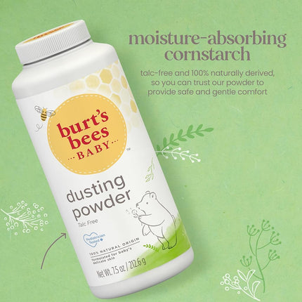Burt's Bees Baby Dusting Powder, Talc Free and Hypoallergenic for Safe and Gentle Comfort, 100% Natural Origin, Pediatrician Tested, 200 g (Pack of 3)