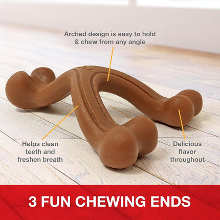 Nylabone Ergonomic Hold & Chew Wishbone Power Chew Durable Dog Toy Small - Up to 25 lbs.