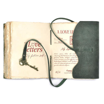 LEATHER VILLAGE Vintage Leather Journal Book of Shadows (8 inches X 6 inches, Aqua)