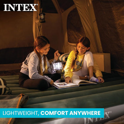 Intex Dura-Beam Standard Series Downy Airbed with Built-in Foot Pump, Queen