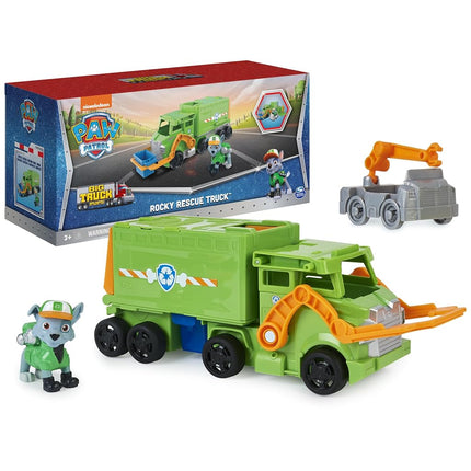 Paw Patrol Transformable Rocky Car - Big Truck with 1 Rocky Figure and 1 Mini Rescue Car - 6065318 - Toys for Children 3 Years+