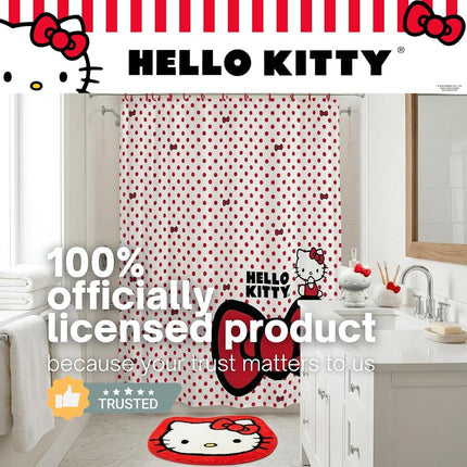 Franco Hello Kitty 13 Piece Shower Curtain and Ring Set, (100% Officially Licensed Product)