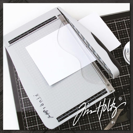Tonic Studios Tim Holtz Tonic Guillotine Comfort Paper Trimmer 8.5-inch by Tim Holtz Grey/Red, Acrylic, Multicolour, 4.29x19.32x31.36 cm
