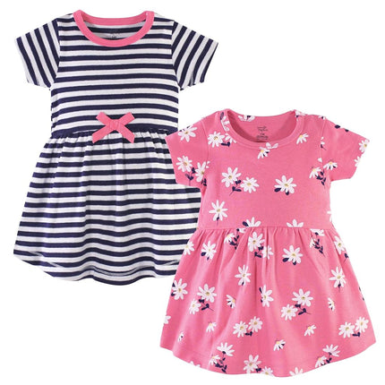 Hudson Baby Baby Girls' Cotton Dresses, Pink Daisy, 5T