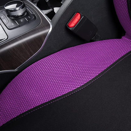 Flying Banner Butterfly car seat Covers ful Set Fashion Universal Lady Woman Female Rear Bench Split Colorized (2 Fronts, Purple)