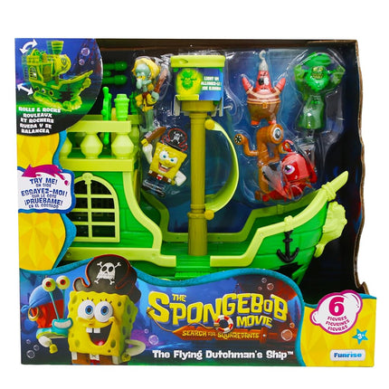 SPONGEBOB SQUAREPANTS Movie: The Search for SquarePants - The Flying Dutchman’s Ship Playset with 6 Exclusive Figures, Lights, Motion & Hidden Features for Kids Ages 3+