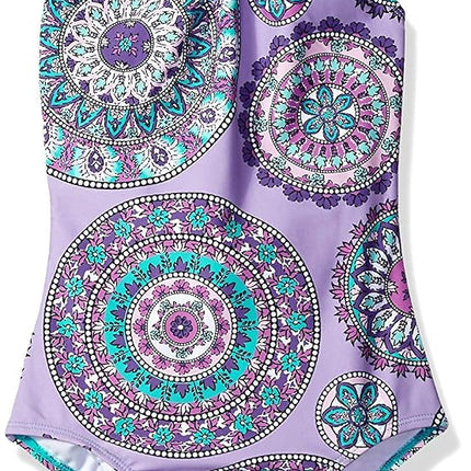 Kanu Surf Girls' Jasmine Beach Sport Halter One Piece Swimsuit, Jasmine Purple, 8