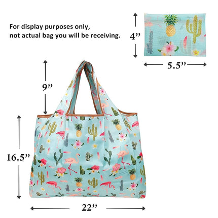 Wrapables A72044c Eco-Friendly Large Nylon (Set of 3) Reusable Shopping Bag, Tropical