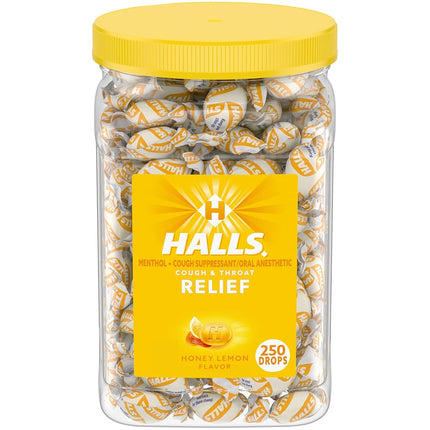 HALLS Relief Honey Lemon Cough Drops, Bulk Cough D
