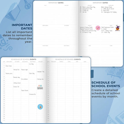 Clever Fox Teacher Planner, School & Homeschool Book, B5 Size Mystic Blue