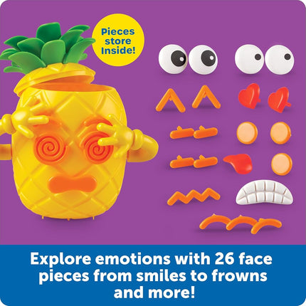 Learning Resources Big Feelings Pineapple, Ages 3+, Emotional Learning Toy, Social Emotional Playset, Build Feelings Faces with 26 Pieces