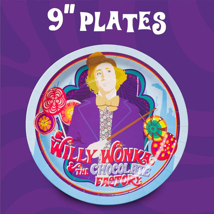 Silver Buffalo Golden Ticket Willy Wonka and The Chocolate Factory Themed Party Pack Set, 60 Piece