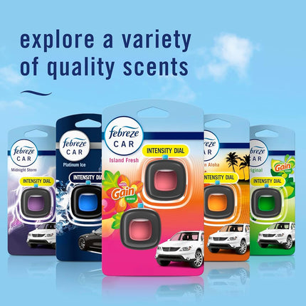 Febreze désodorisant et éliminateur d'odeurs à fixer sur les grilles d'aération de voiture, parfum fraîcheur insulaire de Gain