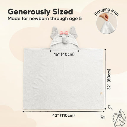 KeaBabies Organic Baby Towel with Hood for Girls, Boys, Soft (Ella)