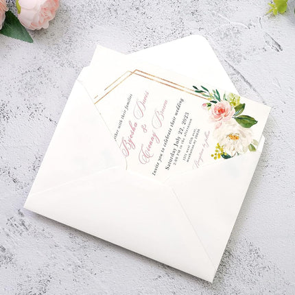 PONATIA 50 PCS/Pack A7 Envelopes, 5.25 x 7.5'' Shiny Ivory Envelopes, Perfect 5x7 Envelopes for Wedding Invitation Cards, Christmas Gift Cards Envelopes, Acrylic Invitations, Photos