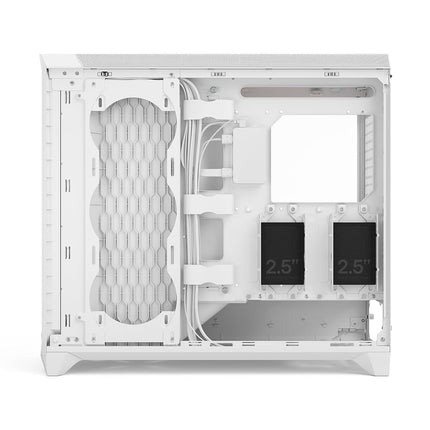 Fractal Design Meshify 3 XL Ambience Pro RGB White Tempered Glass Clear Tint - High Airflow PC Gaming Case -Advanced ARGB Gen 2 Ambient Lighting via Adjust Pro Hub-Three ARGB Momentum 14 Fans Included