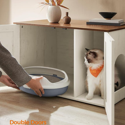 Feandrea Cat Litter Box Enclosure, End Table, 31.5 x 20.9 x 19.7 Inches