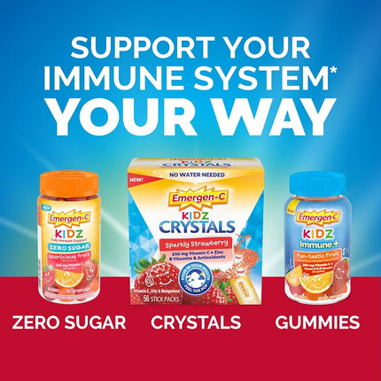 Emergen-C Kidz Immune+ Immune Support Dietary Supplements, Flavored Gummies with Vitamin C, B Vitamins and Vitamin D for Immune Support, Fun-Tastic Fruit Flavored Gummies - 44 Count