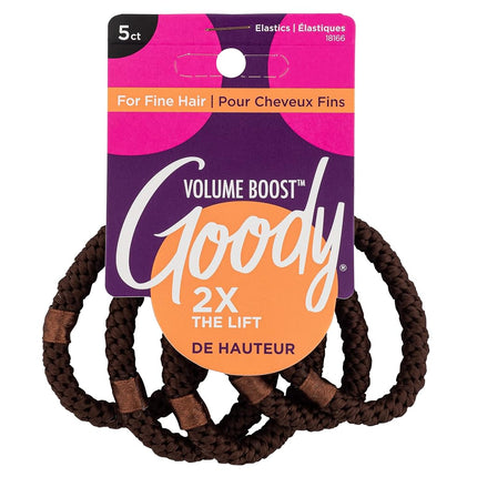 Goody Volume-Boost Ouchless Thin Hair Elastics 5CT Brown