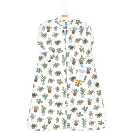 Saco de dormir, saco, manta de algodón de punto de manga larga unisex Hudson Baby para bebé, diseño de plantas, de 12 a 18 meses
