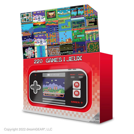 My Arcade Gamer V Classic-Red: Portable Gaming System with 220 Games, 2.5" Color Display, Pocket Size (DGUN-3911)