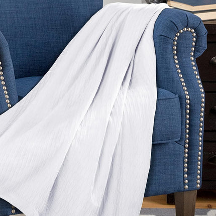 Superior 100% Cotton Thermal Blanket, Soft and Breathable Cotton for All Seasons, Bed Blanket and Oversized Throw Blanket with Luxurious Diamond Weave - Full/Queen Size, White