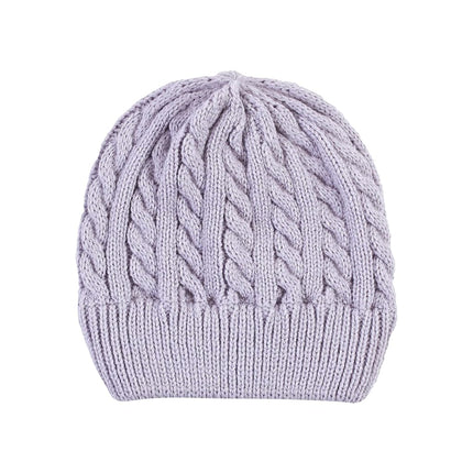 Hudson Baby Gorro de punto con puño para bebé, unisex, 3 unidades, lila crema, adulto