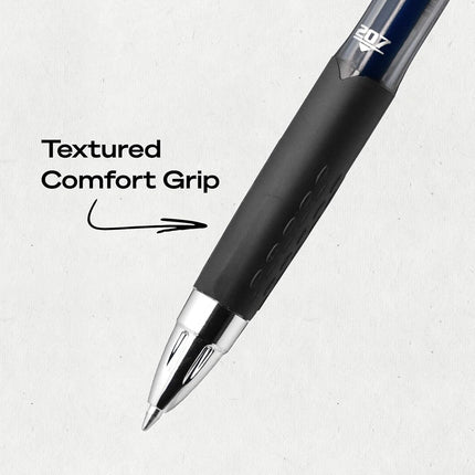 uniball Signo 207 Gel Pen, Retractable, Medium 0.7 Mm, Assorted Ink Colors, Black Barrel, 8/pack