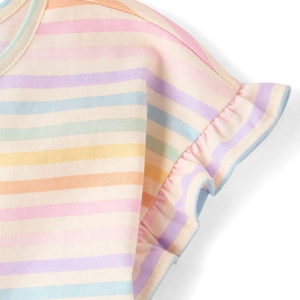 The Children's Place Baby Girls' and Toddler Short Sleeve Flutter Shirt, Strawberry, 18-24 Months