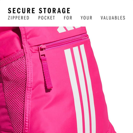 adidas Alliance Sackpack, Drawstring Backpack, Lightweight Small Gym Bag for Women and Men, Team Shock Pink 2/White, One Size, Alliance Sackpack – Drawstring Backpack Small Bag for Men and Women